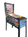 Pinball machine with colorful artwork and 'Williams' branding on a dark background