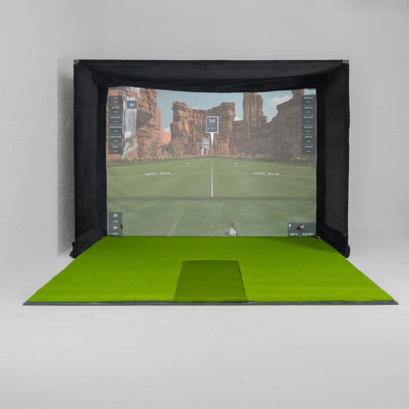 GolfBays Modular Golf Simulator Flooring with projection