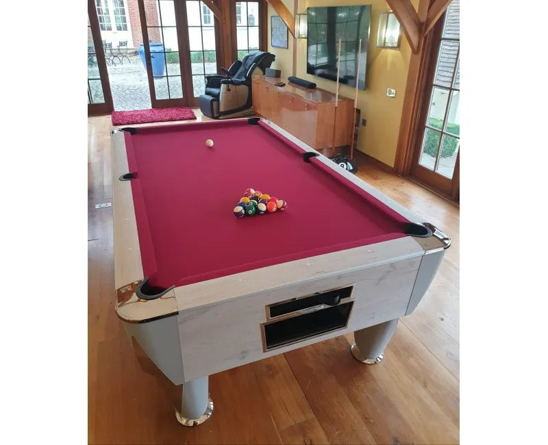 SAM Magno Champion American Pool Table polar burgundy 