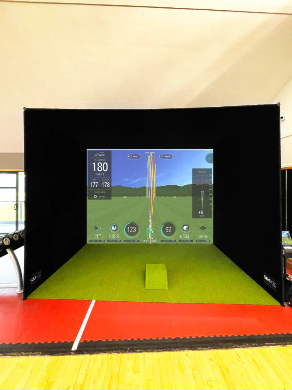 SimBox Golf Simulator Enclosure demo front view